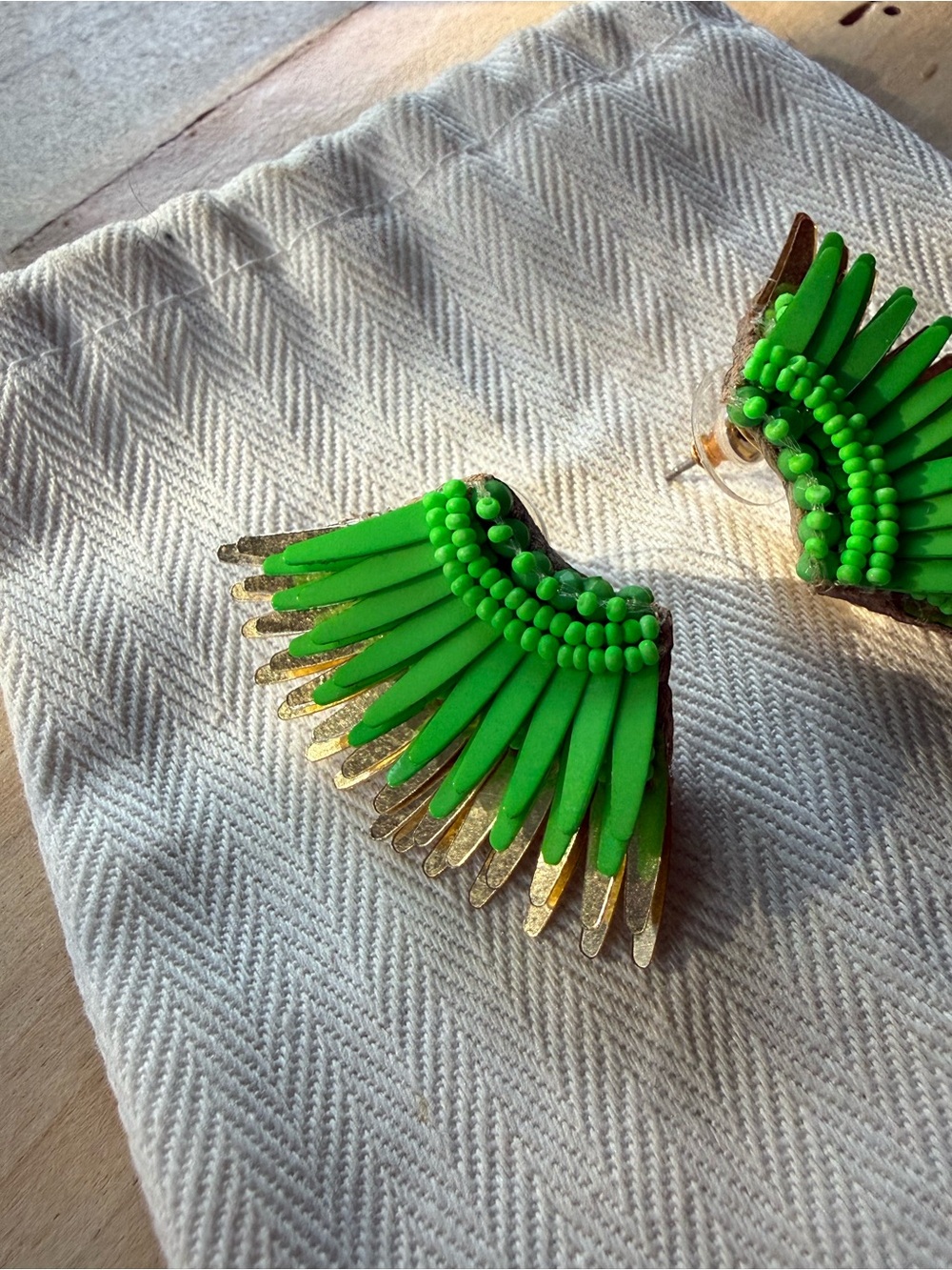 Mignonne Gavigan Mini Madeline Earrings in Limited Edition Lime Gold - Picture 8 of 11